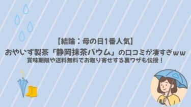 【結論：母の日1番人気】おやいず製茶「静岡抹茶バウム」の口コミが凄すぎｗｗ賞味期限や送料無料でお取り寄せする裏ワザも伝授！